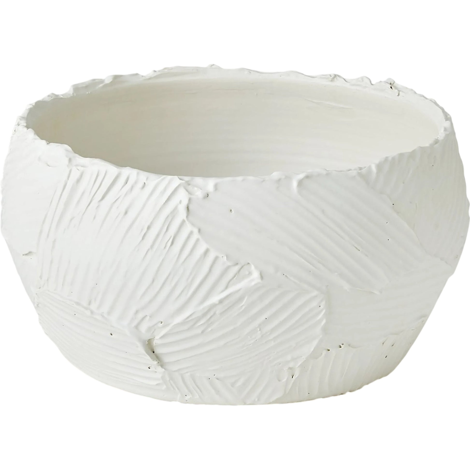 Chip Bowl by Global Views in matte white. Made from unique in a rustic style.