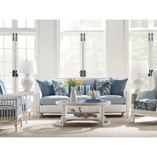 Koko Sofa by Tommy Bahama Home in shell white. Made from unique in a transitional style.