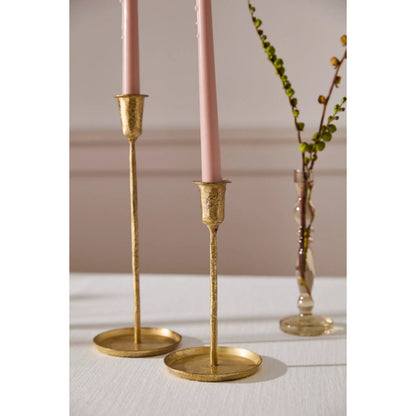 Auden Candleholder 2 (Set of 2) by Accent Decor in gold. Made from metal in a unique style.