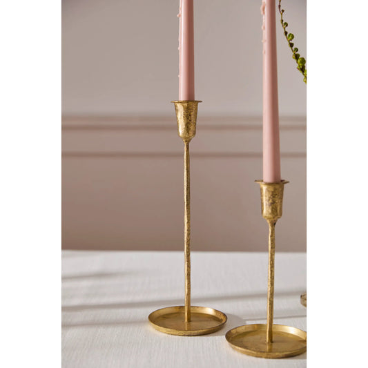 Auden Candleholder 2 (Set of 2) by Accent Decor in gold. Made from metal in a unique style.