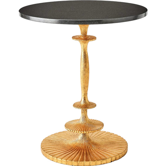 Fluted Side Table by Global Views in gold. Made from unique in a unique style.
