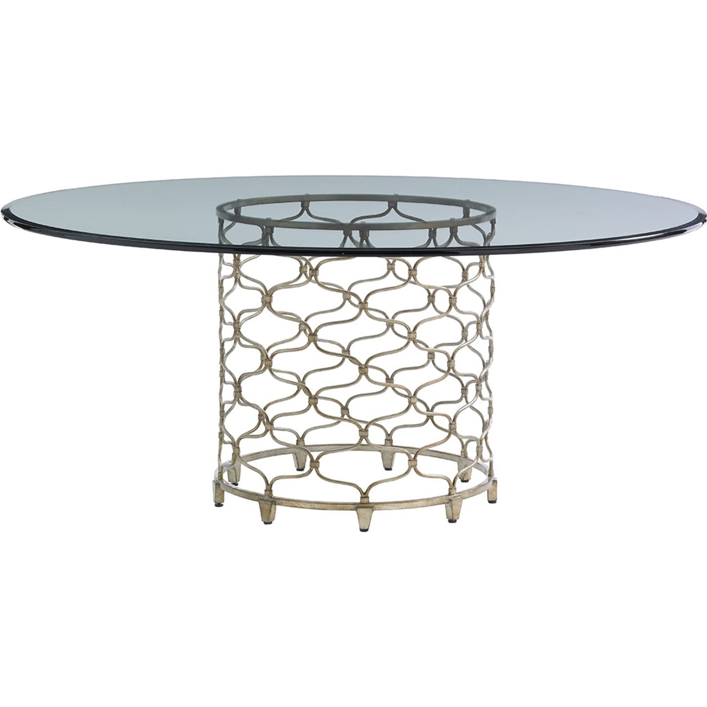 001 SR-835177 | Primary Silo | Bollinger Round Dining Table by Lexington in silver leaf. Made from unique in a transitional style.