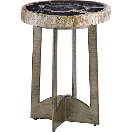 Cross Creek Accent Table by Lexington in silver leaf. Made from unique in a eclectic & global style.
