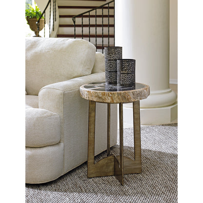 Cross Creek Accent Table by Lexington in silver leaf. Made from unique in a eclectic & global style.