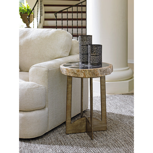 Cross Creek Accent Table by Lexington in silver leaf. Made from unique in a eclectic & global style.