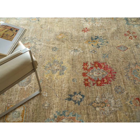 Oxford 7227 Rug by Exquisite Rugs in camel. Made from ghazni wool in a unique style.