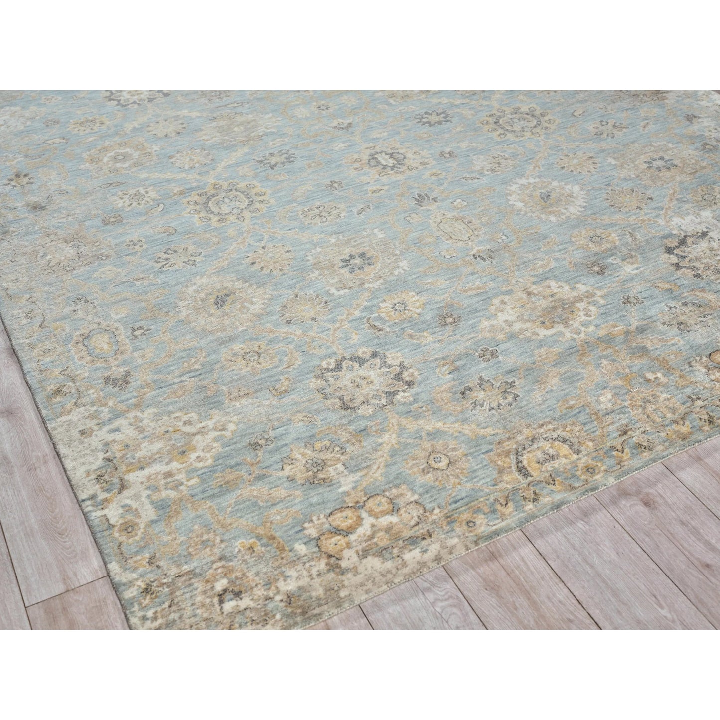 002 SI-2260624,SI-2260625,SI-2260626,SI-2260627,SI-2260628 | Closeup | Artisan Rug by Exquisite Rugs in light blue. Made from wool, nylon in a unique style.