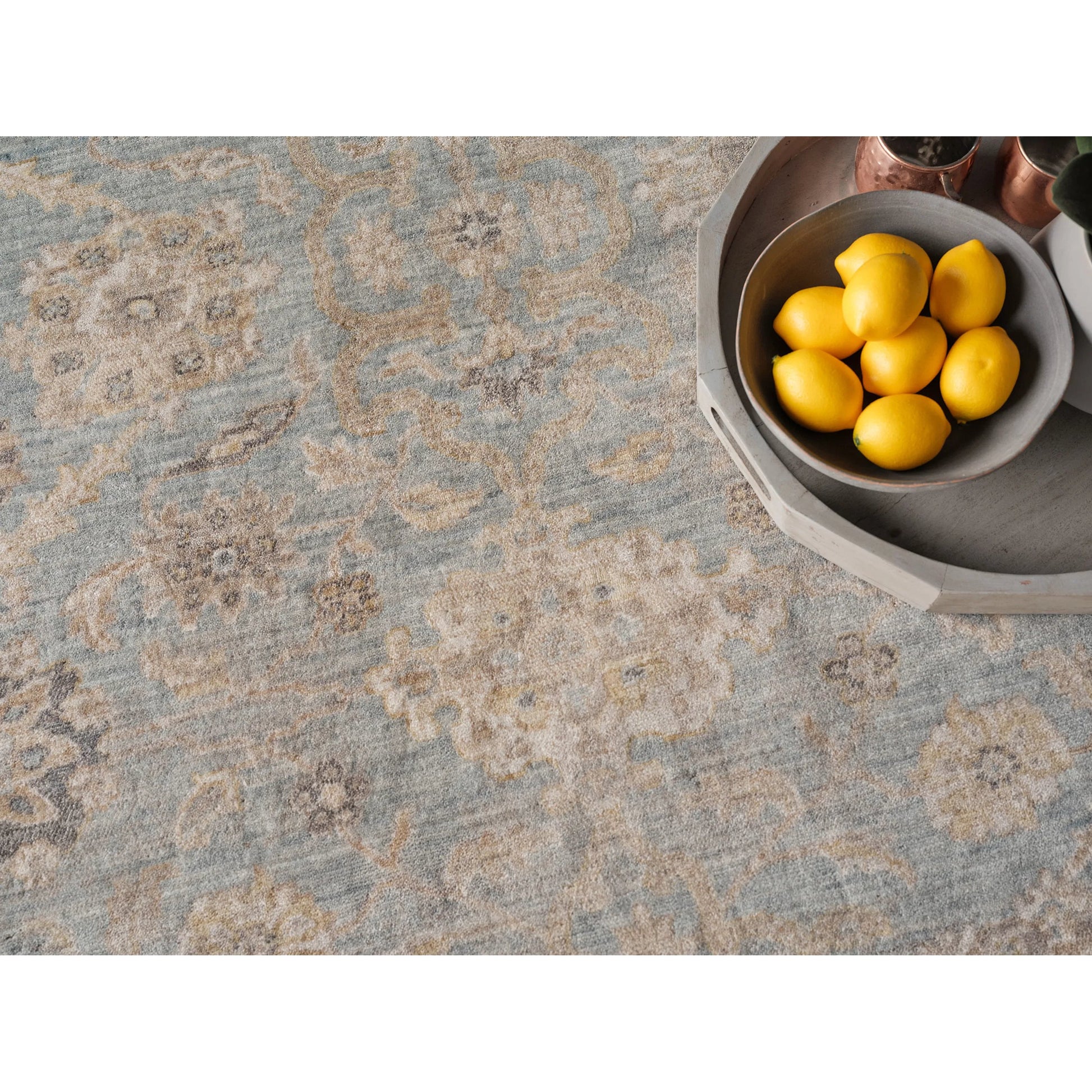 Artisan Rug by Exquisite Rugs in light blue. Made from wool, nylon in a unique style.