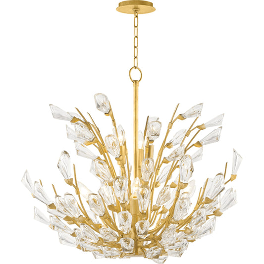Tulip Chandelier by Hudson Valley. Made from brass in a transitional style.