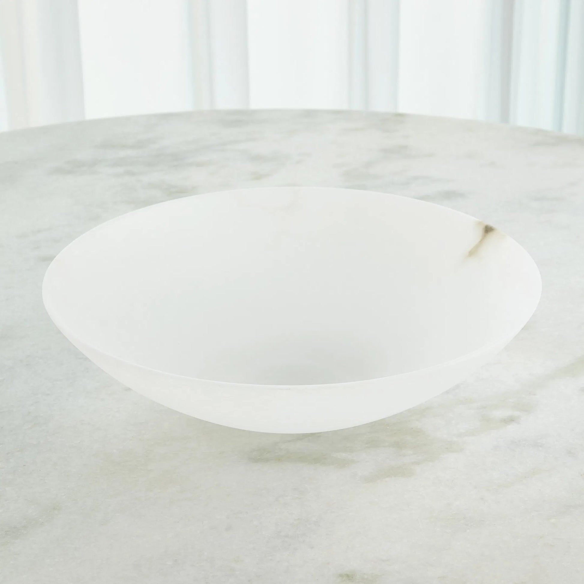 Wide Alabaster Bowl by Global Views in natural. Made from alabaster in a unique style.