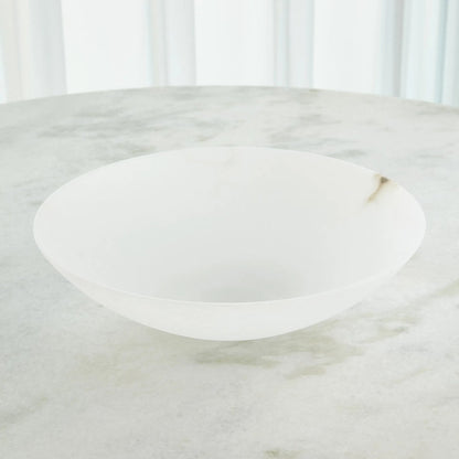 Wide Alabaster Bowl by Global Views in natural. Made from alabaster in a unique style.