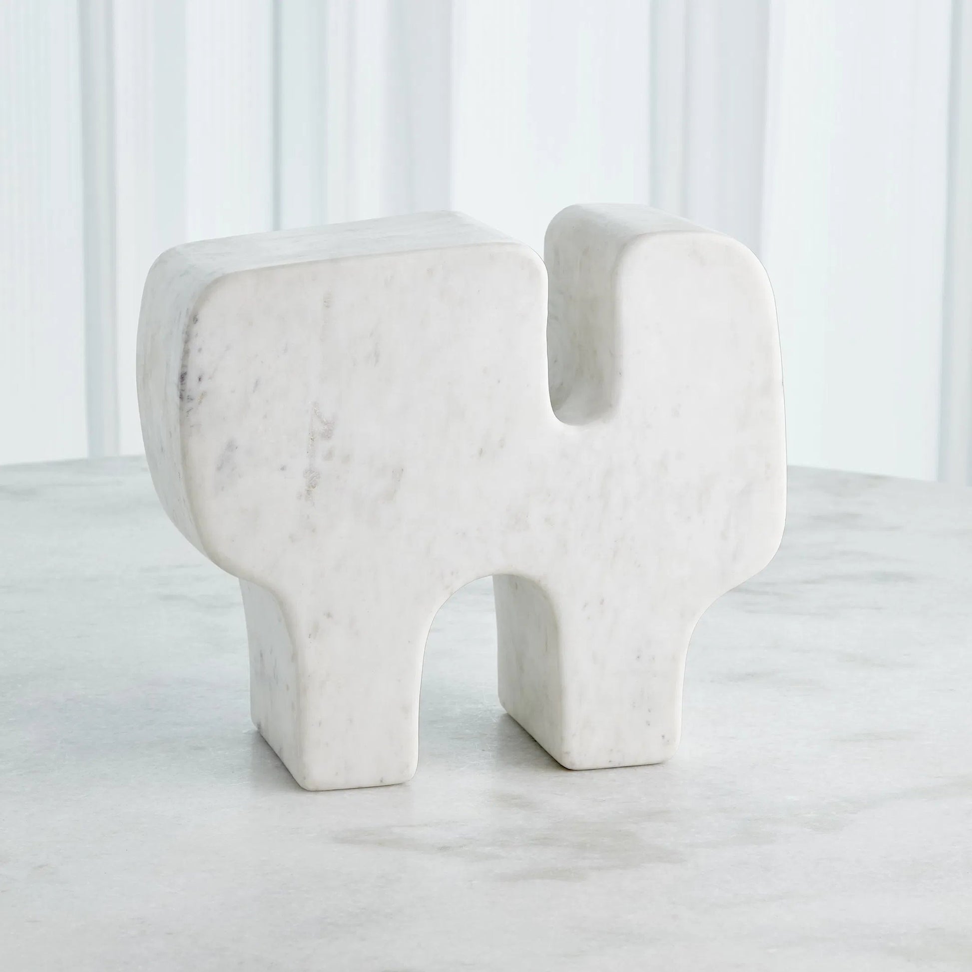 Abstract Marble Sculpture by Global Views. Made from banswara marble in a modern style.