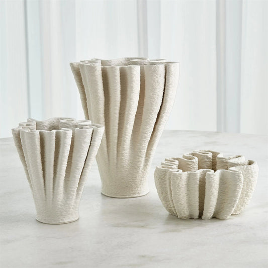 Ripple Printed Vase by Global Views in matte white. Made from unique in a unique style.