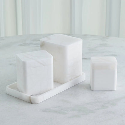 Raggio Alabaster Box by Global Views in white. Made from alabaster in a unique style.