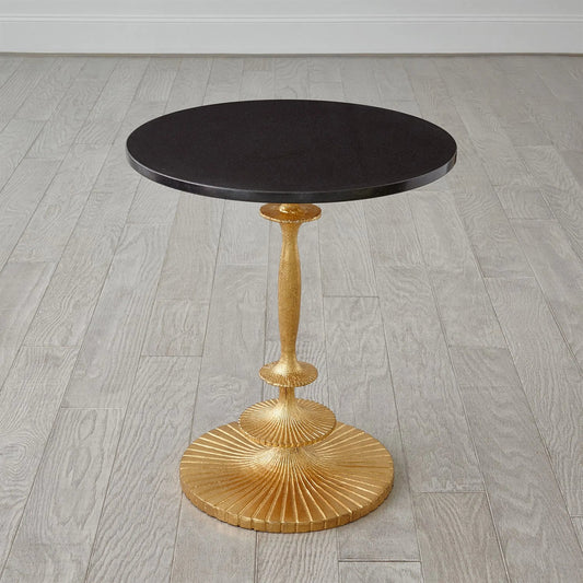 Fluted Side Table by Global Views in gold. Made from unique in a unique style.