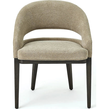 Alcott Dining Chair by Global Views. Made from beech wood, semi-aniline grey leather in a transitional style.