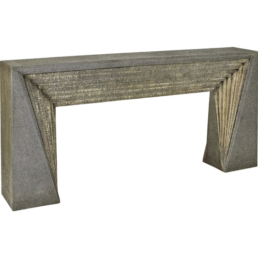 Deco Console by Global Views in nickel and brass. Made from unique in a unique style.