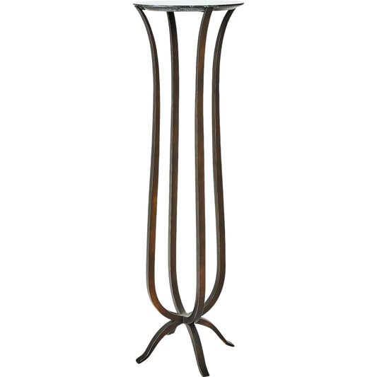 Chorda Pedestal by Global Views in bronze. Made from iron, marble in a unique style.