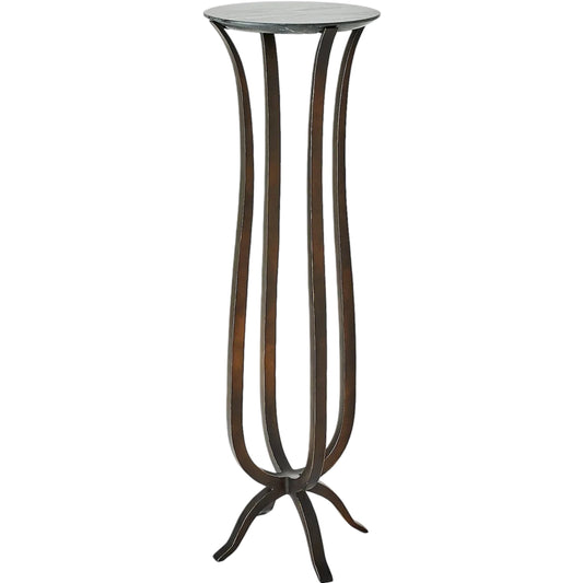 Chorda Pedestal by Global Views in bronze. Made from iron, marble in a unique style.