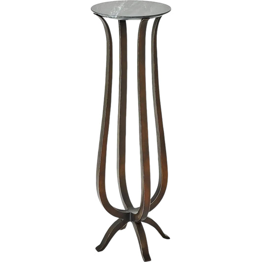 Chorda Pedestal by Global Views in bronze. Made from iron, marble in a unique style.