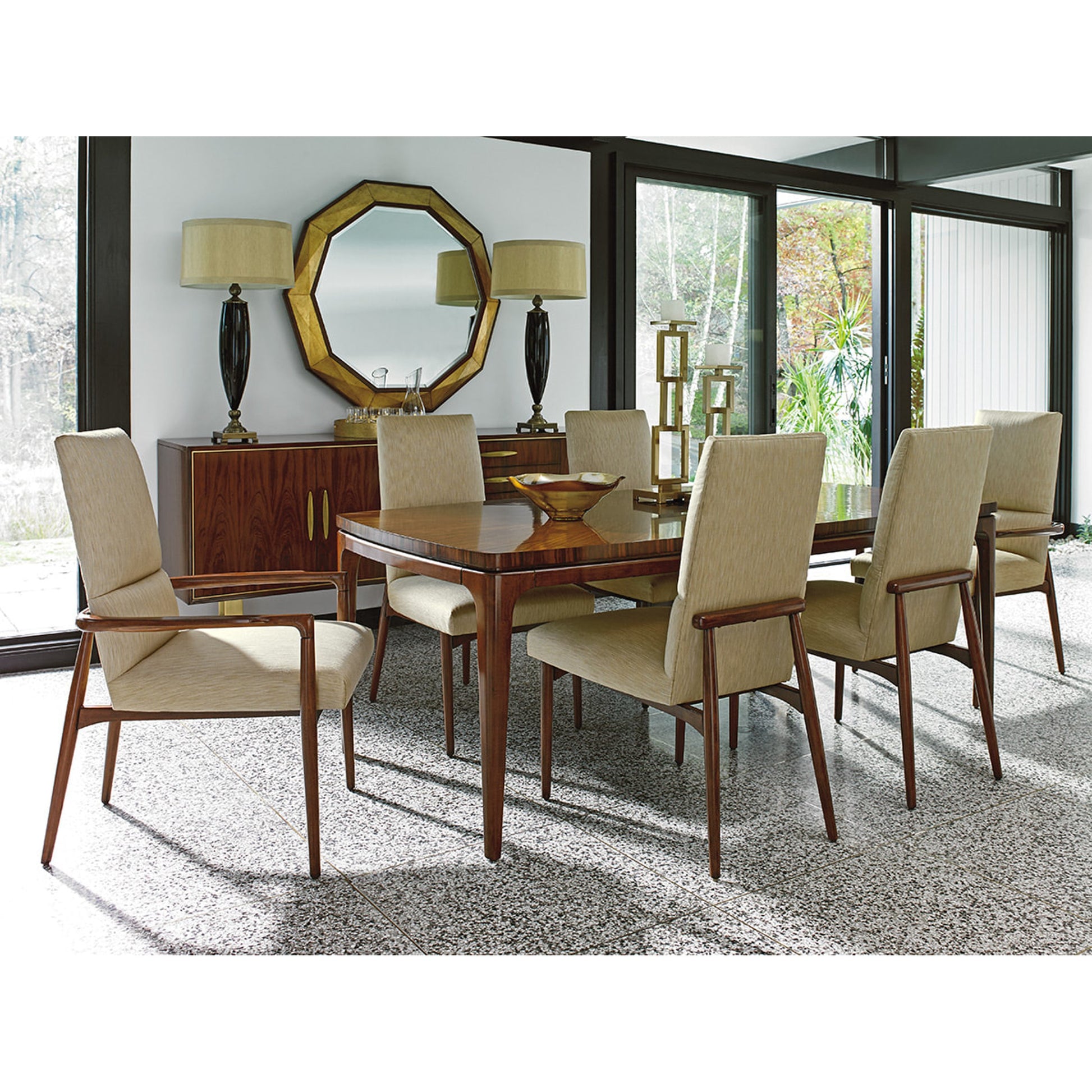 Savoy Round Mirror by Lexington. Made from unique in a transitional style.