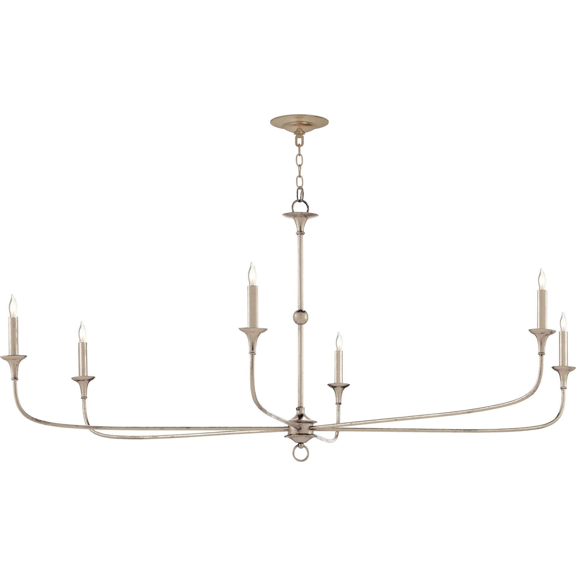 Nottaway Chandelier by Currey and Company. Made from wrought iron in a modern style.