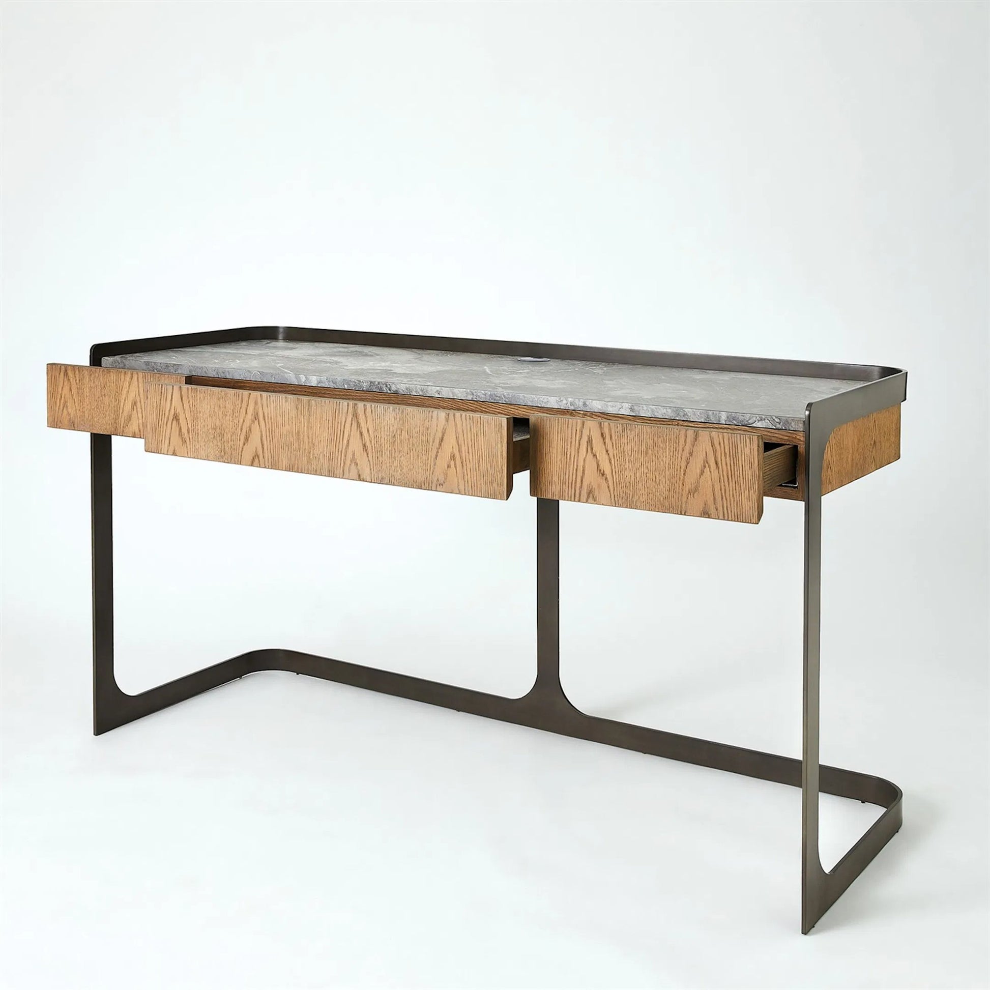 Element Desk by Global Views in grey and marble. Made from unique in a modern style.