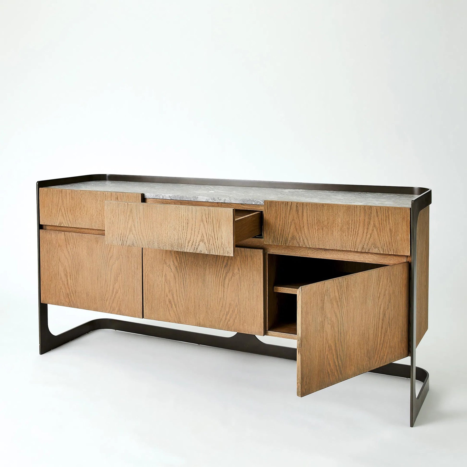 Element Media Cabinet by Global Views in grey and marble. Made from unique in a modern style.