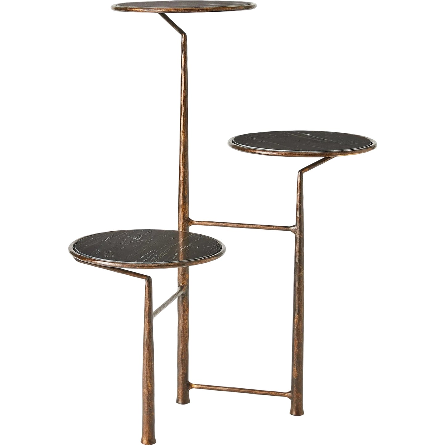 000 SI-2445888 | Primary Silo | Unity Pedestal with Black Marble by Global Views in bronze. Made from iron, marble in a modern style.