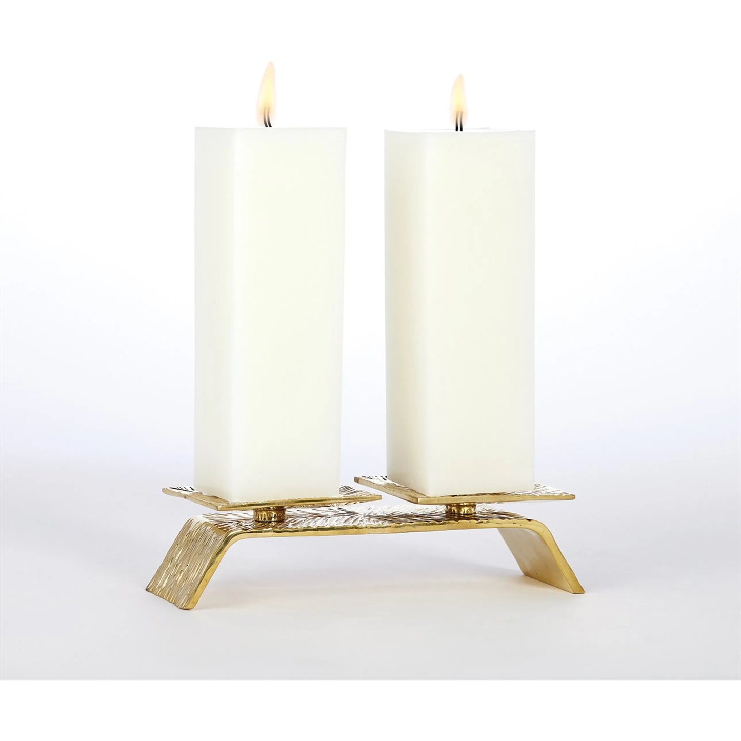 004 SI-2324589 | Lifestyle | Double Torch Candleholder by Global Views in brass. Made from unique in a traditional style.