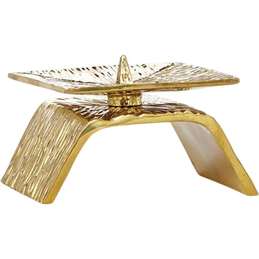 Single Torch Candleholder by Global Views in gold and brass. Made from unique in a unique style.