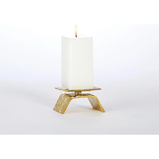 Single Torch Candleholder by Global Views in gold and brass. Made from unique in a unique style.