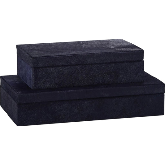 Blue Hair-on-Hide Boxes by Global Views in blue. Made from unique in a unique style.