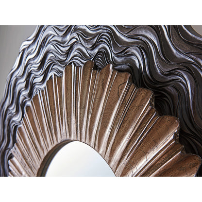 Simone Mirror by Lexington in dark walnut, burnished silver. Made from unique in a eclectic & global style.