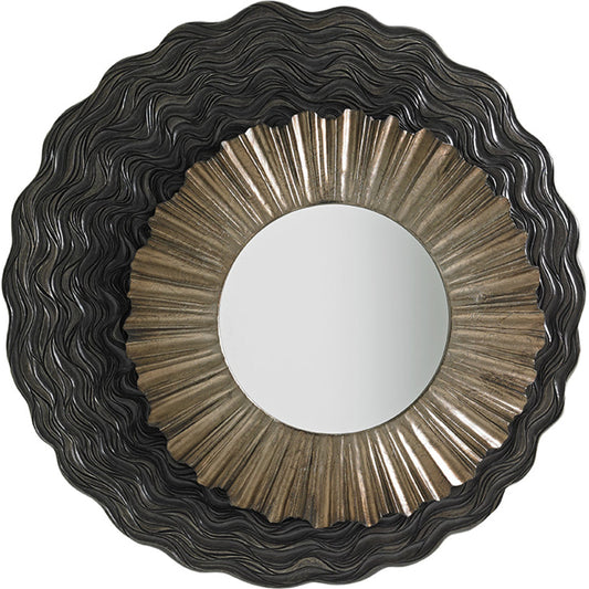 Simone Mirror by Lexington in dark walnut, burnished silver. Made from unique in a eclectic & global style.