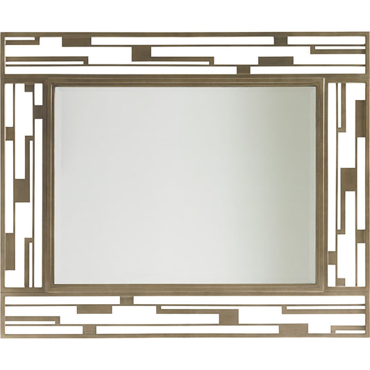 Studio Metal Mirror by Lexington in burnished silver leaf. Made from unique in a transitional style.
