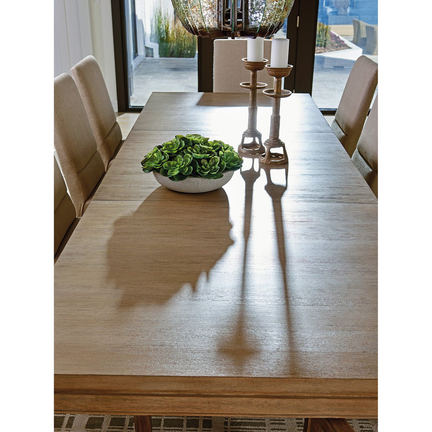 010 SR-835272 | Lifestyle | Concorde Dining Table by Lexington in taupe, gray. Made from unique in a modern style.