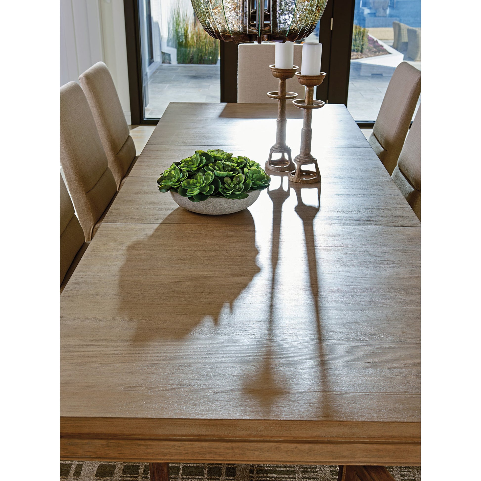 Concorde Dining Table by Lexington in taupe, gray. Made from unique in a modern style.