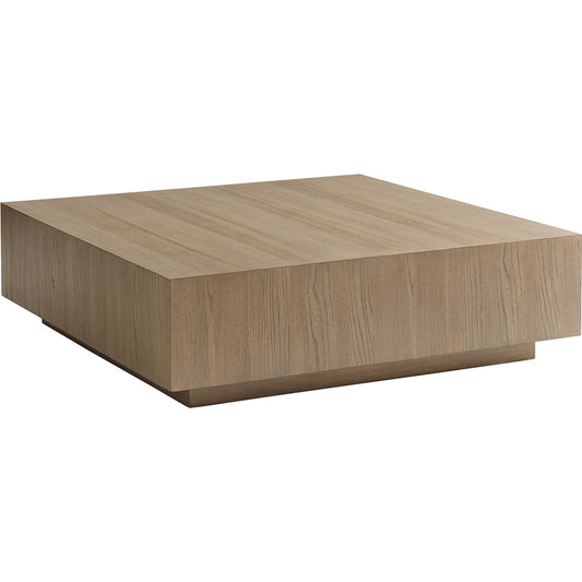 Tatum Square Cocktail Table by Lexington. Made from gray elm veneer in a modern style.