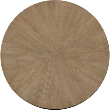 Studio Round Accent Table by Lexington in burnished silver leaf. Made from unique in a transitional style.