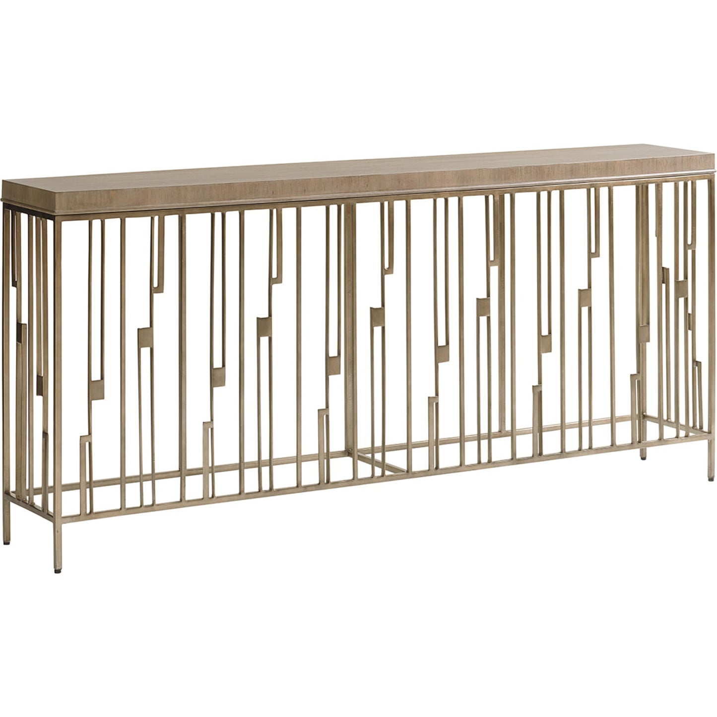 001 SR-835723 | Primary Silo | Studio Console by Lexington in burnished silver leaf. Made from unique in a transitional style.