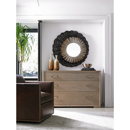 Simone Mirror by Lexington in dark walnut, burnished silver. Made from unique in a eclectic & global style.