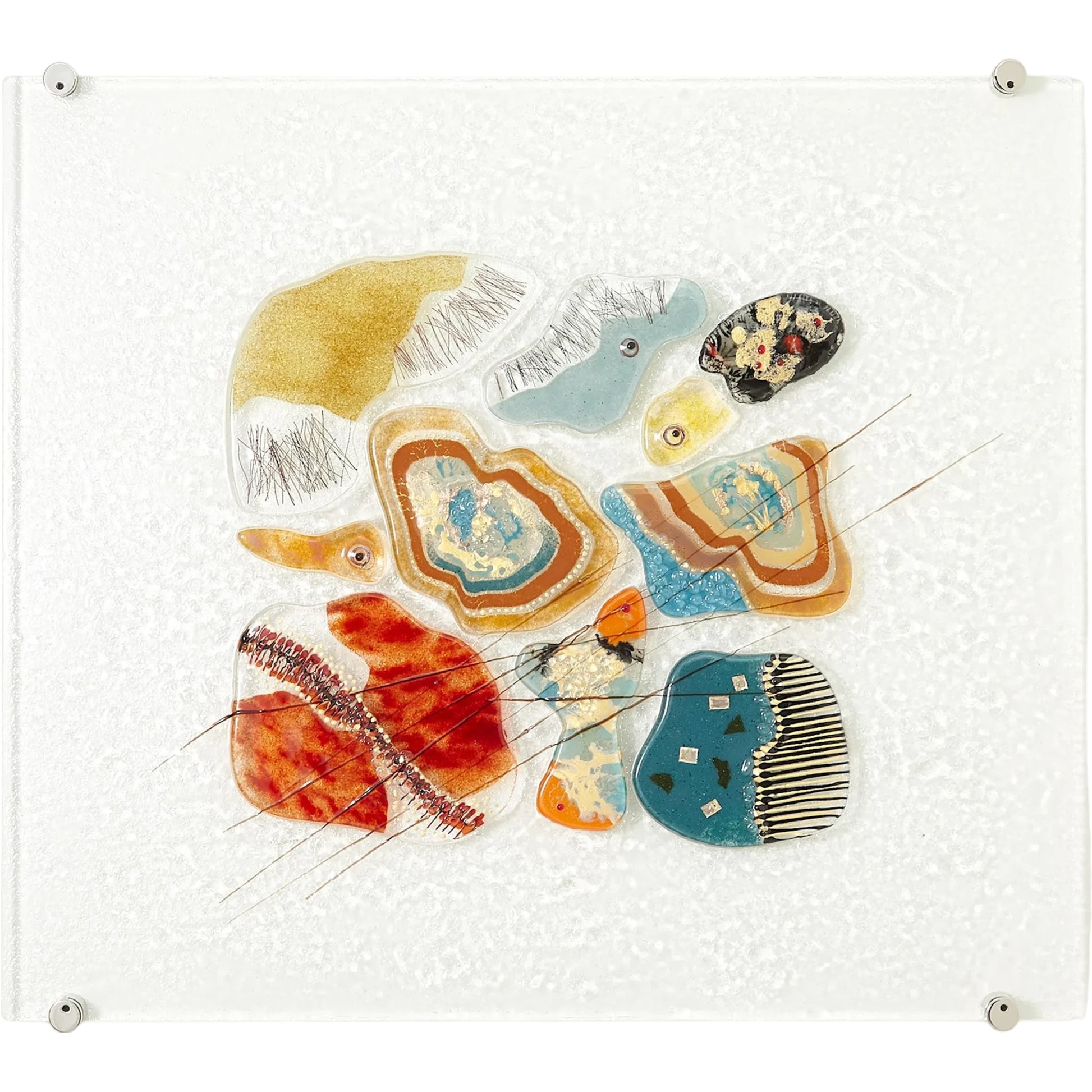 Fused Glass Wall Panel II by Global Views in cool. Made from art glass in a eclectic & global style.