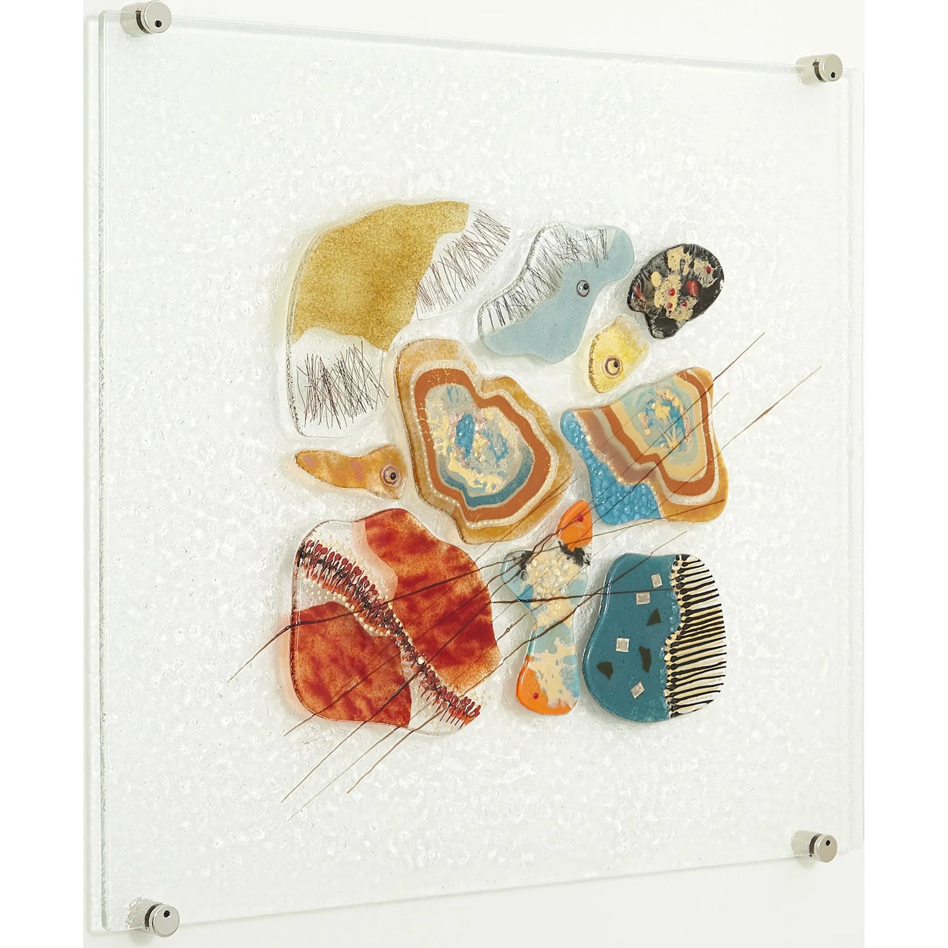 Fused Glass Wall Panel II by Global Views in cool. Made from art glass in a eclectic & global style.