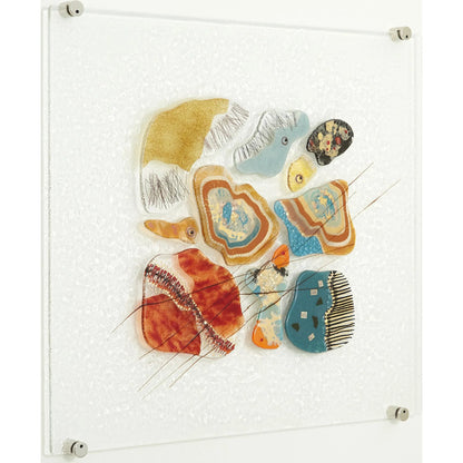 Fused Glass Wall Panel II by Global Views in cool. Made from art glass in a eclectic & global style.
