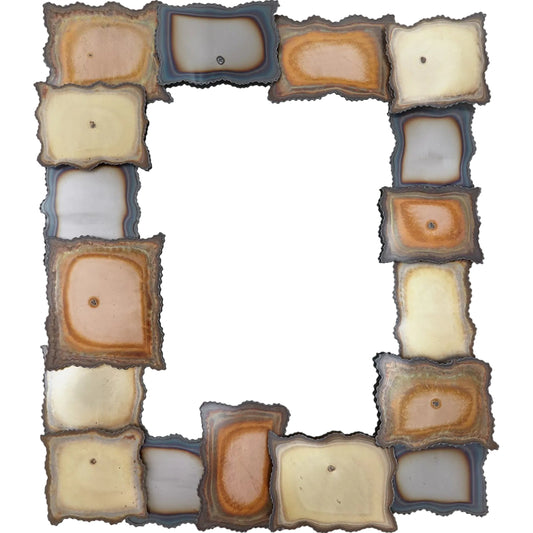 Mod Terrace Mirror by Global Views in tan and brass. Made from unique in a unique style.