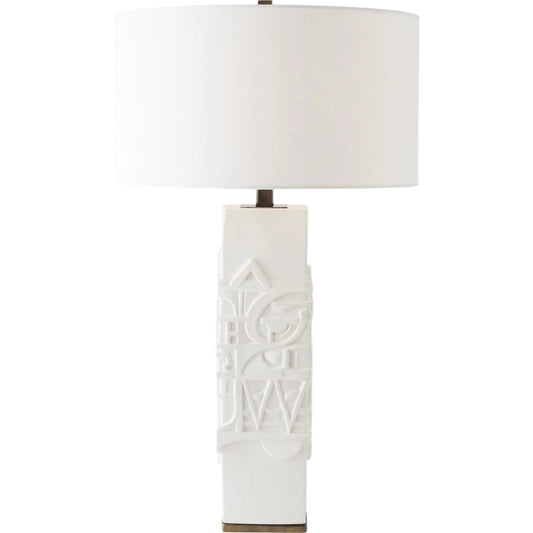 Totem Lamp by Global Views in matte white. Made from unique in a unique style.