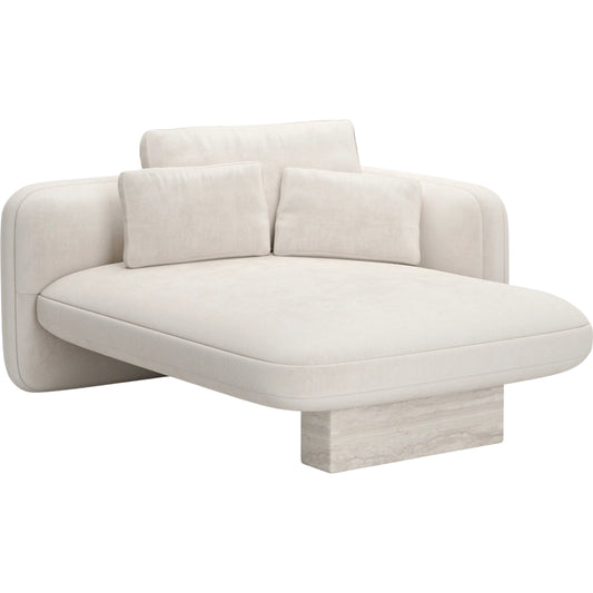 Overlap Chaise by Caracole in whisper of gold. Made from stone in a transitional style.