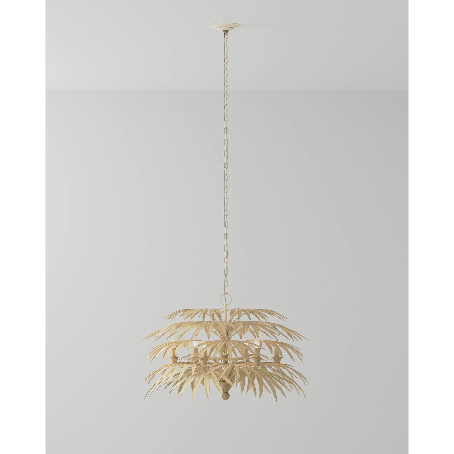 006 SI-1923857 | Lifestyle | Calliope Chandelier by Currey and Company in coco cream. Made from wrought iron in a modern style.