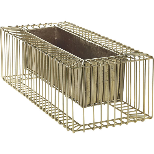 Avant Garde Planter by Accent Decor in gold. Made from metal in a modern style.
